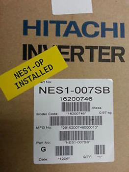 Hitachi NES1-007SB with NES1-OP Installed 1HP 1-ph In 3-ph out / Phase Converter