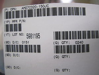 AM27C020-150JC QTY 240 AMD 2 MEG EPROM PLCC NEW FACT SEALED