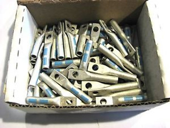 67 Copper Compression Lugs Long 6 AWG Cu 1/4 Bolt Size Blue Po. # L614