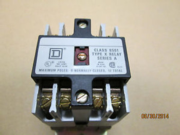Square D Control Relay 8501 PH22E w/ 9999 PN22 Aux Contact Block 120V Coil Used 