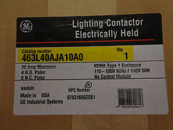 GE Lighting Contactor 463L40AJA10A0 30A 120V NEW