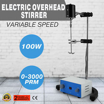 100 W Lab Electric Overhead Stirrer Mixer Variable Speed New