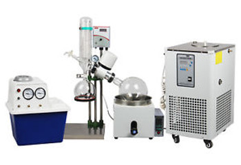 5L Rotary Evaporator Complete Turnkey Package w/ Water Vacuum Pump & Chiller