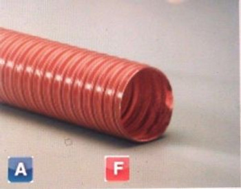 8 inch I.D. Heat Flex GS Red 2 Ply Silicone Coated Fiberglass Ducting Hose 12ft