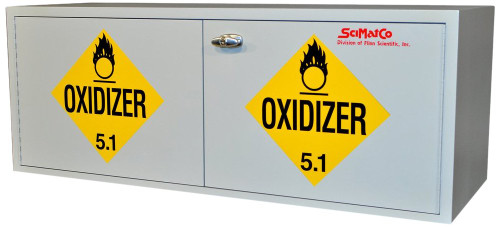 SCIENTIFIC MATERIALS SC1960 Stak-a-Cab Hazardous Oxidizer Storage Cabinet, Gray, 16 gal x 1 gal Capacity, 18" H x 18" D x 47" W