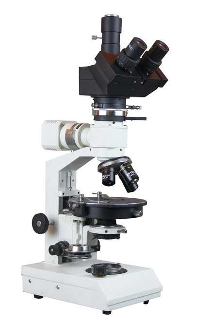 Radical Trinocular Polarizing Ore Geology Microscope w Reflected Light Gypsum Mica Plates Bertrand Lens & Camera Port