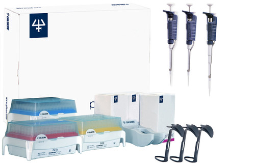 Gilson F167300 PIPETMAN Classic Starter Kit Single Channel Pipettes: P20, P200, P1000, Stainless Steel/PVDF
