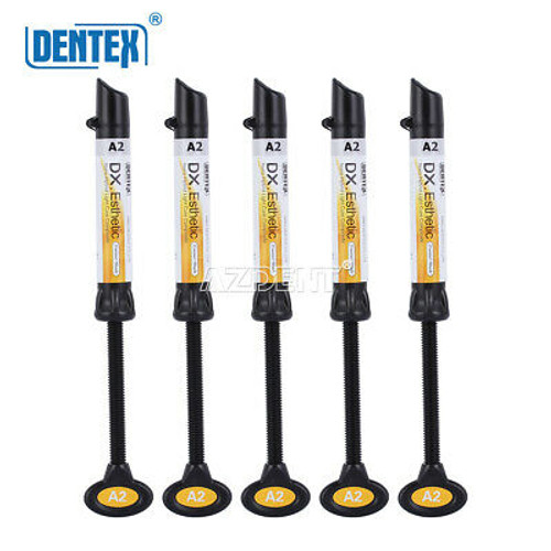 6X Dentex Dental Universal Composite Light Curing Enamel Resin Syringe A2 Shades