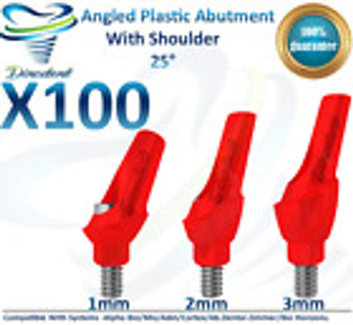 X100 Angled Plastic Abutment With Shoulder For Dental Implant Dentis