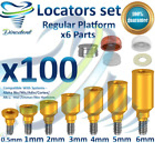 X100 Locator Set Abutment Dental Implant Titanium Internal Hex Lab Caps
