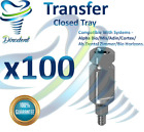 X100 Transfer For Closed Tray Dental Implant Abutment Hex Dentist Lab Free Ship