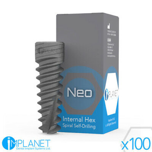 100 Neo® Dental Implants Spiral Sterile Implants Anodized Sla - Implanet