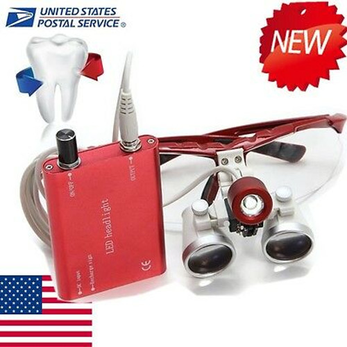 100Sets Us New Led Head Light+ Dental Surgical Medical Binocular Loupes 3.5X420