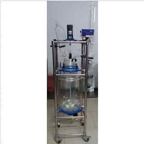 100L Jacketed Glass Chemical Reactor Vessel Explosion Proof Customizable Bi