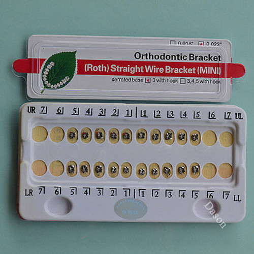 Dental Orthodontic Mim Monoblock Bracket Roth Bracket 3 With Hook 0.022 500Kits