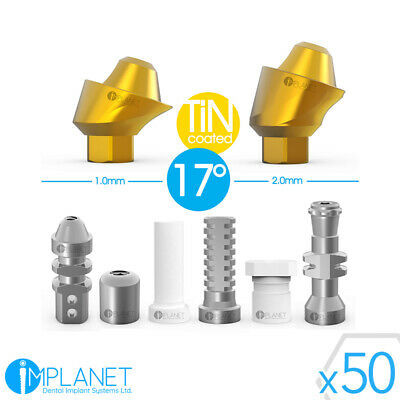 50 X17° Angled Tin Multi Unit Abutment Set Internal Hex Dental Implant