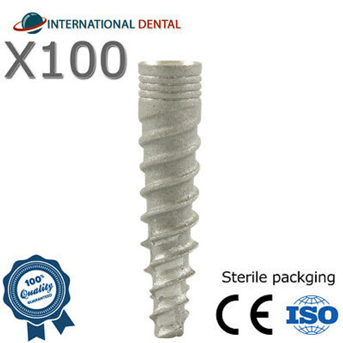 100 Spiral Dental Implant Slim Platform 3.0Mm Sterile Self Drilling Internal Hex