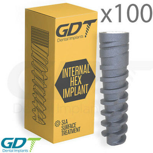 100 Spiral Implant Slim, Internal Hex 2.0Mm Dental Connection Gdt Brand Implants