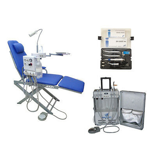 Dental Portable Unit With Air Compressor+Dental Chair+High & Low Speed Handpiece