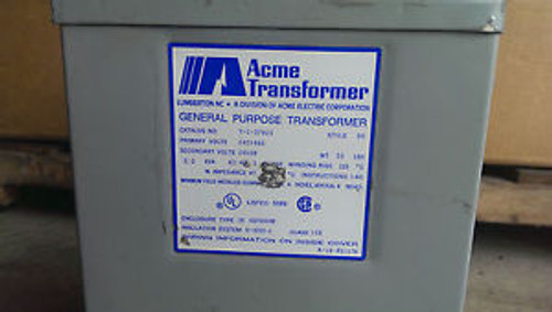 Acme 3KVA 1-Phase Transformer  240X480 to 24x48