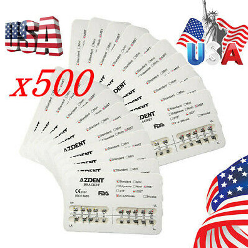 500X Dental Standard Mbt.022 Hooks 3 4 5 Brackets Braces Ups