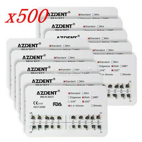 500X Dental Standard Roth.022 Hook 3-4-5 Brackets Braces