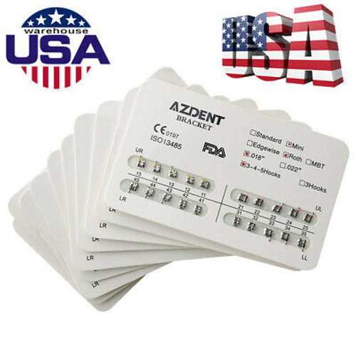 1000 X Dental Orthodontic Metal Brackets Braces Split Welding Roth018 Hooks3-4-5