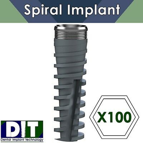 100 X Spi ?« Dental Implant Spiral Titanium Internal Hex 2.42  Sterile Sterilize