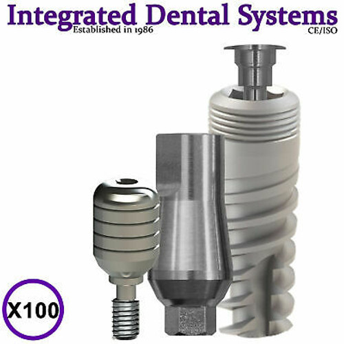 X100 Dental Sterile Spiral Implant + Straight Abutment + Healing Cap - 2.42 Hex