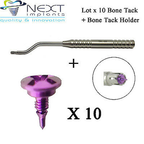 Lot X 10 3.5Mm Dental Implant Bone Tack Titanium Pins Membrane Fixation + Holder