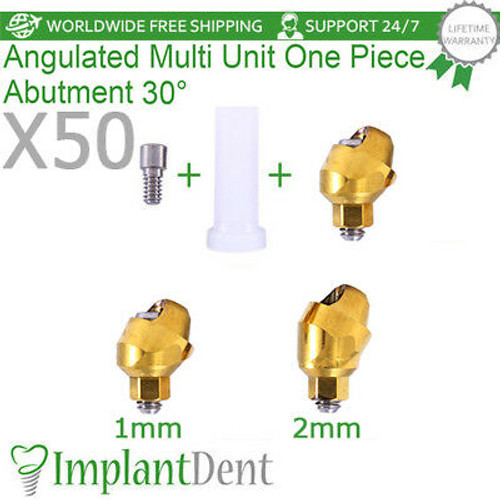 50 Sets Of Angled Multi Unit Abutment 30??+Plastic Sleeve Dental Implant