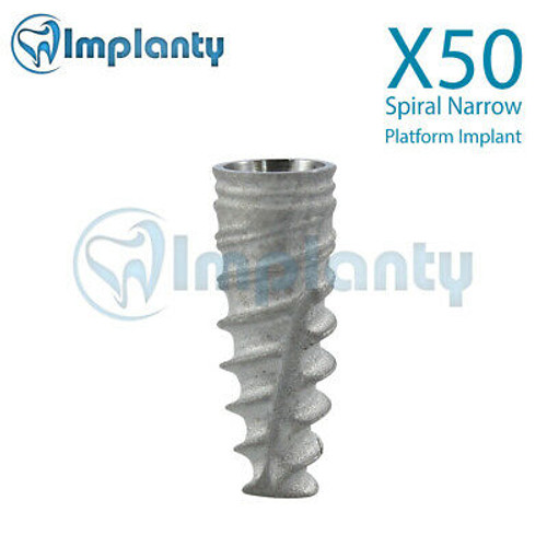X50 Spiral Conical Connection Narrow Platform Dental Implant Sterilized Titanium