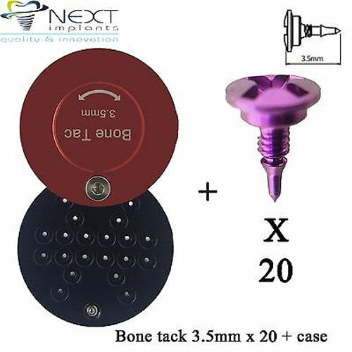 Lot X 20 3.5 Mm Dental Implant Bone Tack Titanium Pins Membrane Fixation + Case