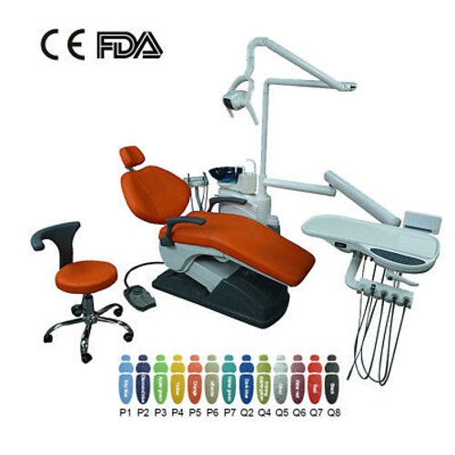 Dental Chair Unit Computer Controlled Hard Leather Fda Ce With Dc Motor Stool