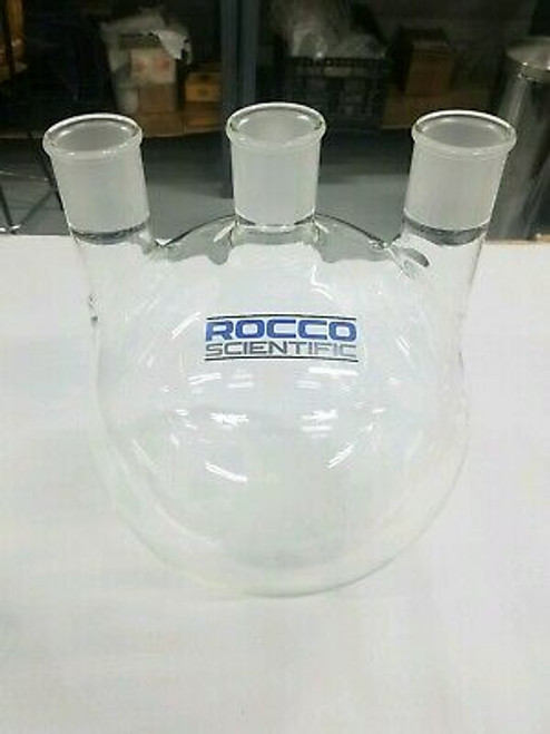New Glass 22L Round Boiling Flask W/ 45/50 Vertical Joints(3) And 24/40(1)