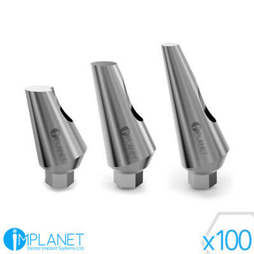 100 Titanium Angled Abutments 25?? For Dental Implant Implants Internal Hex