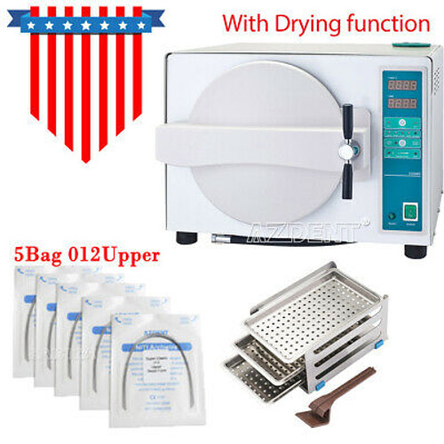 18L Dental Autoclave Steam Sterilizer W/ Drying Function+ 50Pcs Arch Wires 012U