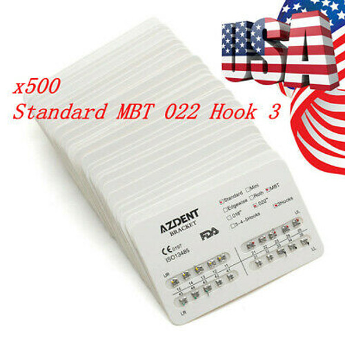 500Sets Dental Brackets Braces Standard Mbt 022 Hook 3 20Pc/Set