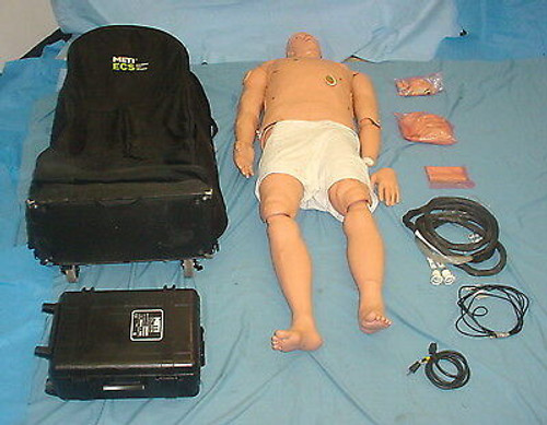 Meti Ecs100 Emergency Care Simulator Medical Training Manikin W/ Pcu,Cart,Hoses