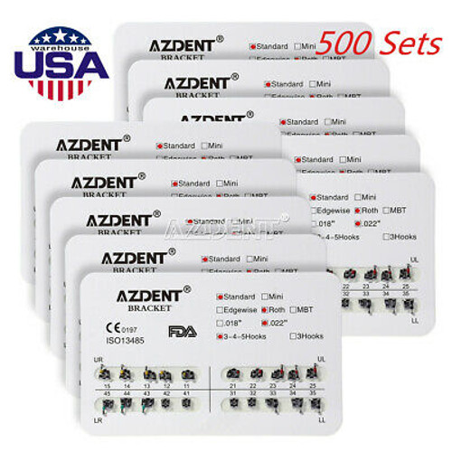 500X Dental Orthodontics Roth 022 3 4 5 Hk Metal Standard Bracket Braces Azdent