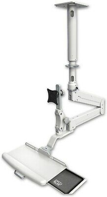 Healthcare/Dental Office-Elite Double Arm Lcd Ceiling Mount With 12Adj+Keyboard