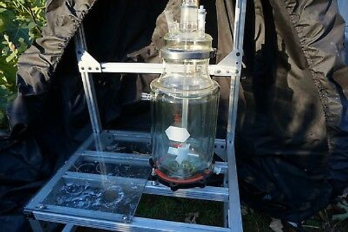 Prism Glass   Reactor 5L 5 Liter  Process Vessel Benchtop Assembly  Jacket Stand