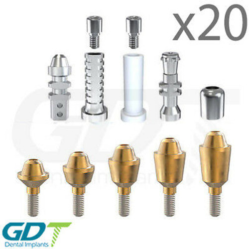 20 Standard Straight Multi Unit Abutment Kit Internal Hex Dental Implant Gdt