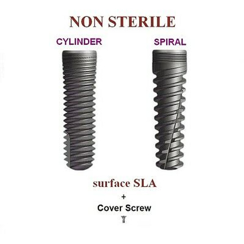 100X Non Sterile Dental Implant With Cover Screw Hex System Surface Sla
