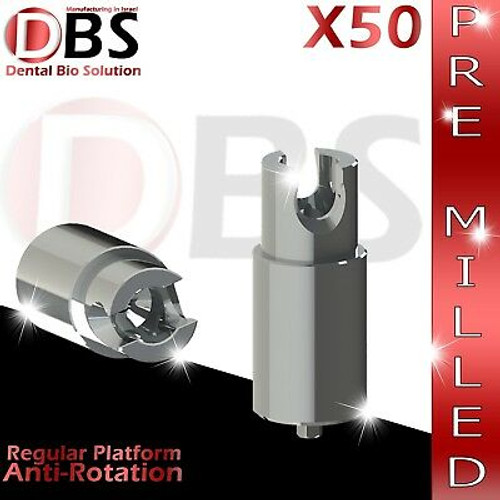 50X Dental Abutment Pre-Milled + Screw With Hex Amann Girrbach & Mis Rp