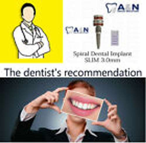 Slim Spiral Dental Implant Internal Hex Connection 3.0Mm Titanium Top Quality