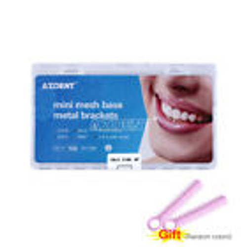 Dental Ortho Metal Brackets Mini Mbt /Roth .022 Hooks 345 Mesh Base With Gift