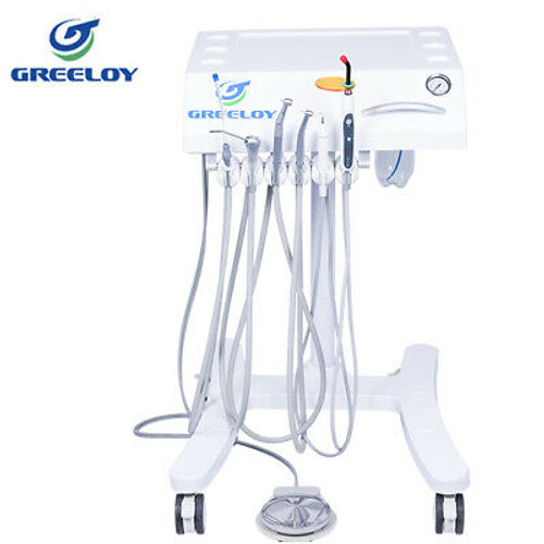 Dental Mobile Delivery Cart Unit + Led Curing Light + Scaler + Triplex Syringe