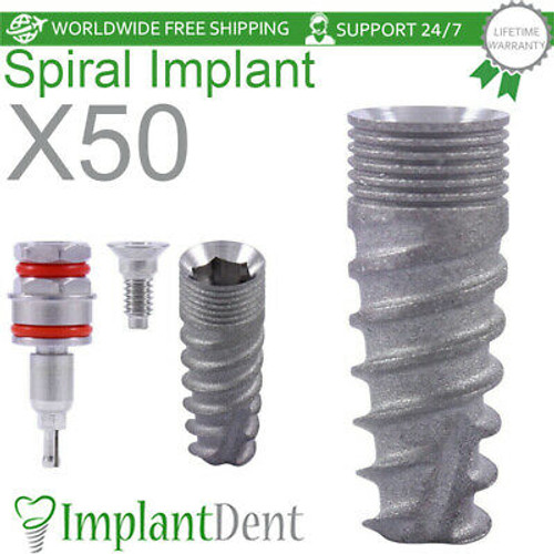 50 Spiral Implant Internal Hex Sterilized Sla Titanium Implants  Brand