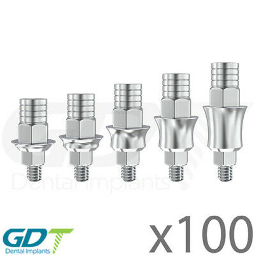 X100 Cad/Cam Anti Rotational Titanium Base Internal Hex Dental Implant Gdt